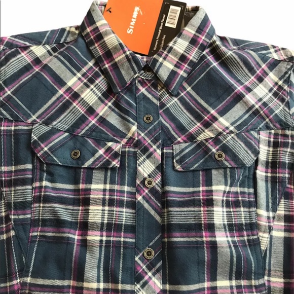 Simms Women's Primaloft Blend Flannel Small NWT - Picture 2 of 5